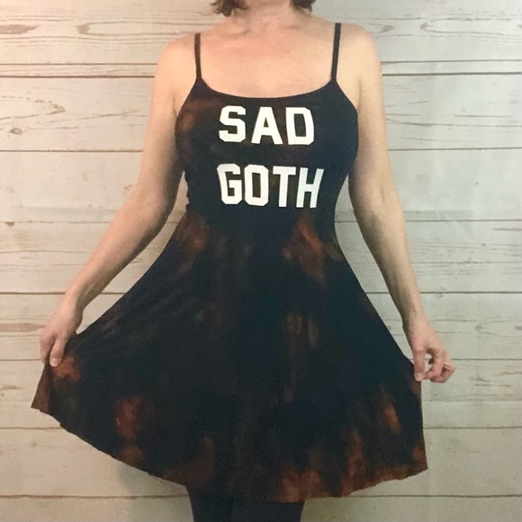 Rare Killstar 90’s Y2K Sad Goth Jersey Tie Dye Sundress - Picture 1 of 9